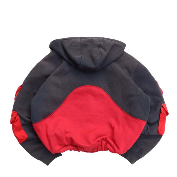 Reworked Carhartt RD Half-zip Tactical Patchwork Hoodie Navy Red