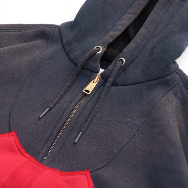 Reworked Carhartt RD Half-zip Tactical Patchwork Hoodie Navy Red