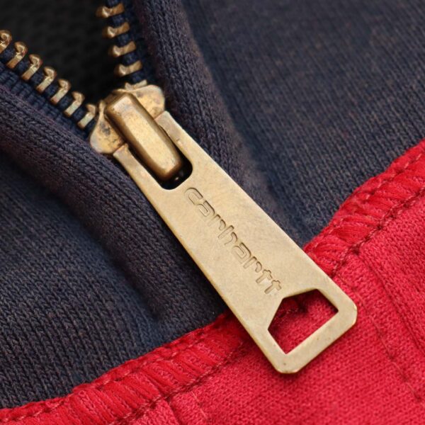 Reworked Carhartt RD Half-zip Tactical Patchwork Hoodie Navy Red