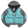 Reworked Carhartt RD Zip-Up Tactical Boxy Hoodie Grey Teal Blue