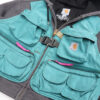 Reworked Carhartt RD Zip-Up Tactical Boxy Hoodie Grey Teal Blue