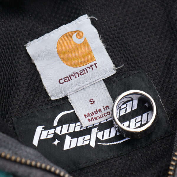 Reworked Carhartt RD Zip-Up Tactical Boxy Hoodie Grey Teal Blue