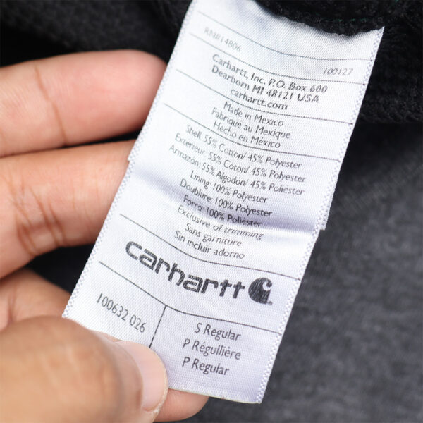 Reworked Carhartt RD Zip-Up Tactical Boxy Hoodie Grey Teal Blue