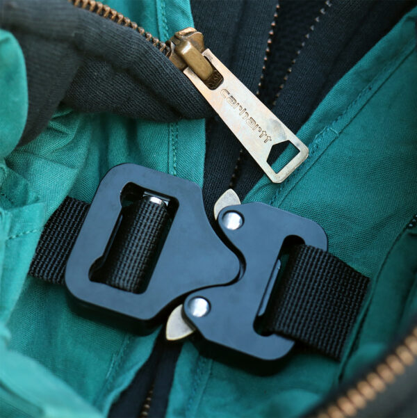 Reworked Carhartt RD Zip-up Tactical Boxy Hoodie Black Teal