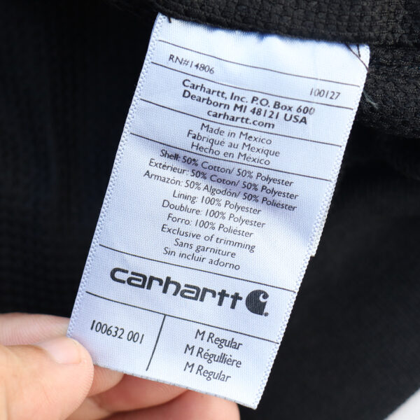 Reworked Carhartt RD Zip-up Tactical Boxy Hoodie Black Teal