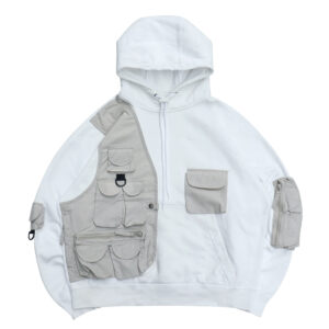 Reworked Nike Tactical Hoodie White Beige