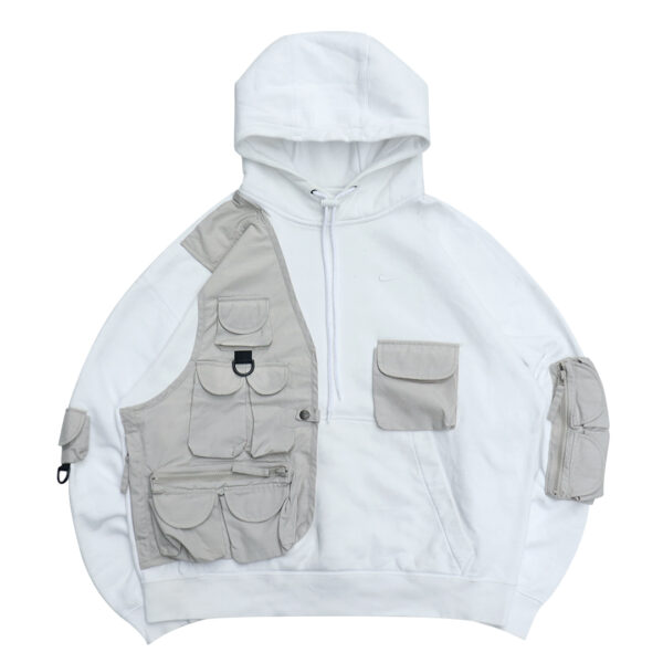Reworked Nike Tactical Hoodie White Beige