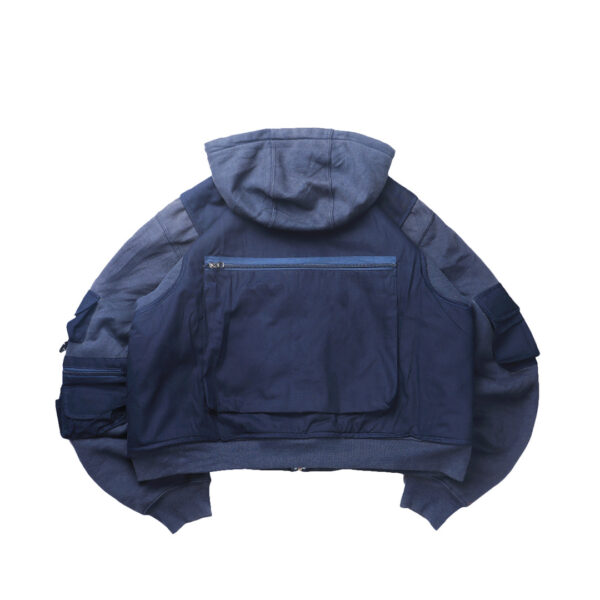 Reworked Carhartt RD Zip-up Tactical Boxy Hoodie Navy