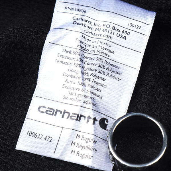 Reworked Carhartt RD Zip-up Tactical Boxy Hoodie Navy