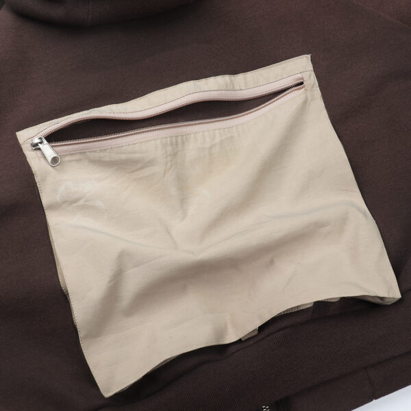 Reworked Carhartt RD Zip-up Tactical Boxy Hoodie Brown