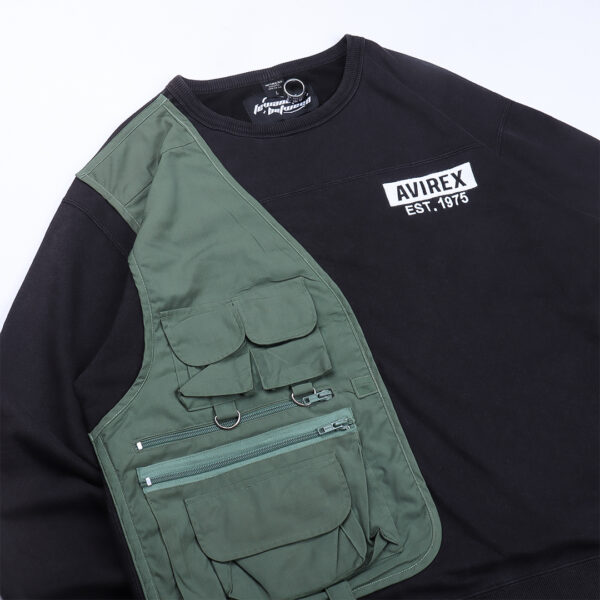 Reworked Avirex Tactical Crewneck Black/Army