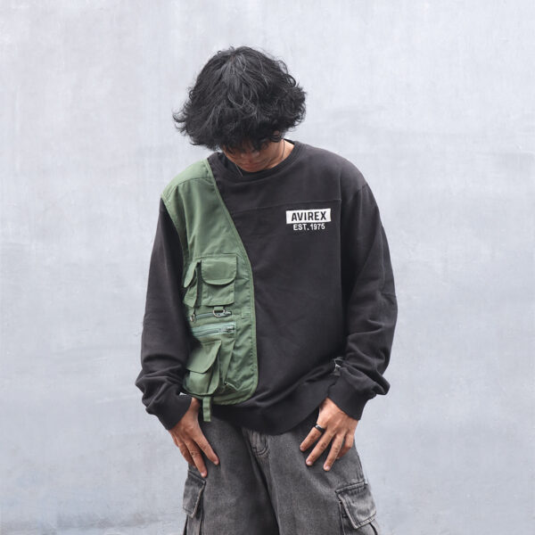 Reworked Avirex Tactical Crewneck Black/Army