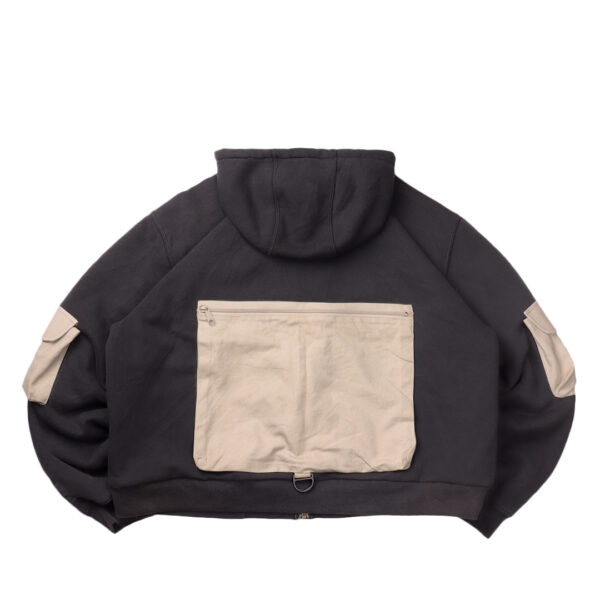 Reworked Carhartt RD Tactical Crop Zip Hoodie Black Tan