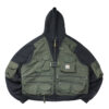 310 Reworked Carhartt RD Tactical Crop Zip Hoodie Black Olive