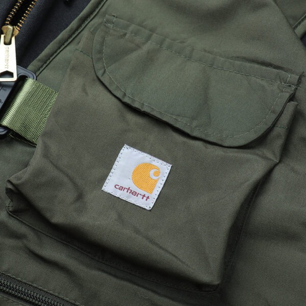 310-4 Reworked Carhartt RD Tactical Crop Zip Hoodie Black Olive