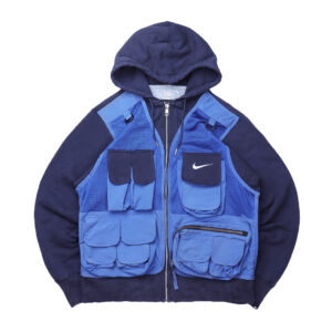 Reworked Nike Tactical Zip-up Hoodie navy Blue