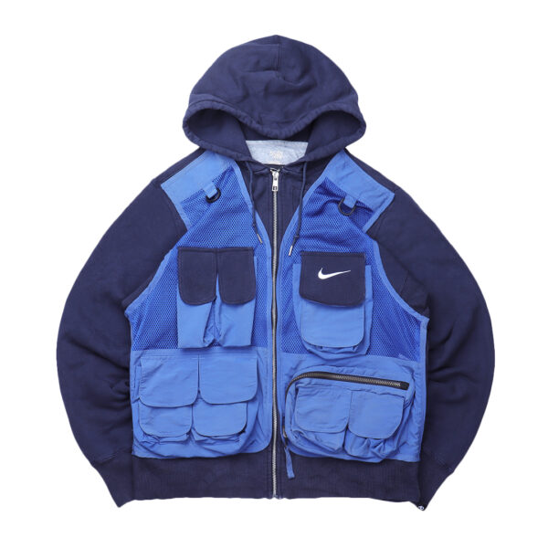 Reworked Nike Tactical Zip-up Hoodie navy Blue