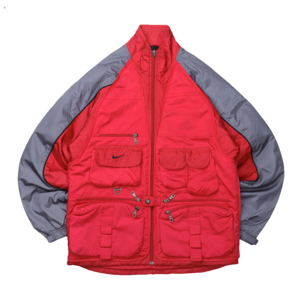 Reworked Nike Tactical Zip-up Tracktop Red Grey