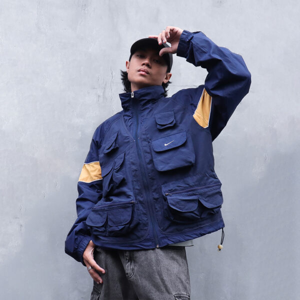 Reworked Nike Tactical Zip-up Tracktop Navy