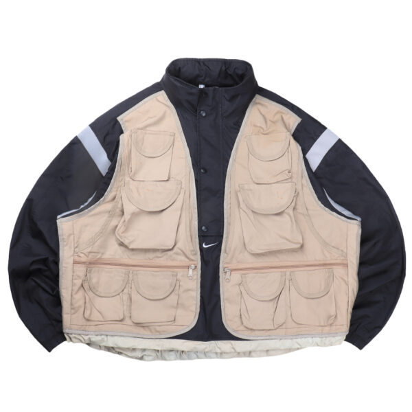 Reworked Nike Tactical Halfzip Jacket Crop Black/Tan