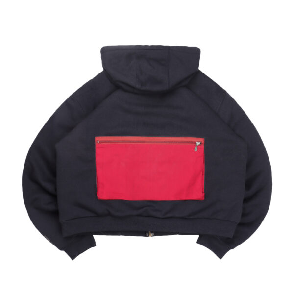 Reworked Carhartt RD Tactical Crop Zip Hoodie Black Red