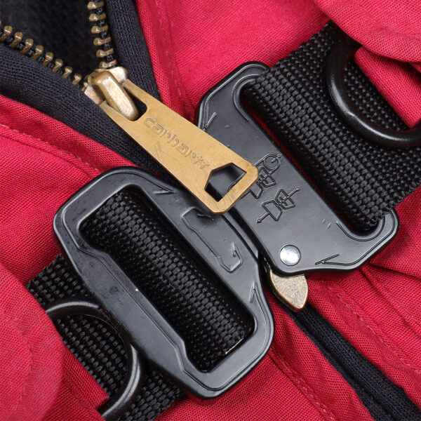 Reworked Carhartt RD Tactical Crop Zip Hoodie Black Red