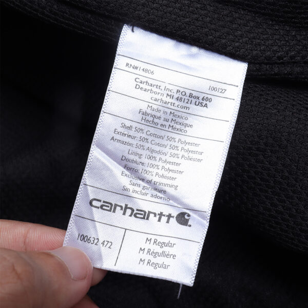 Reworked Carhartt RD Tactical Crop Zip Hoodie Black Red